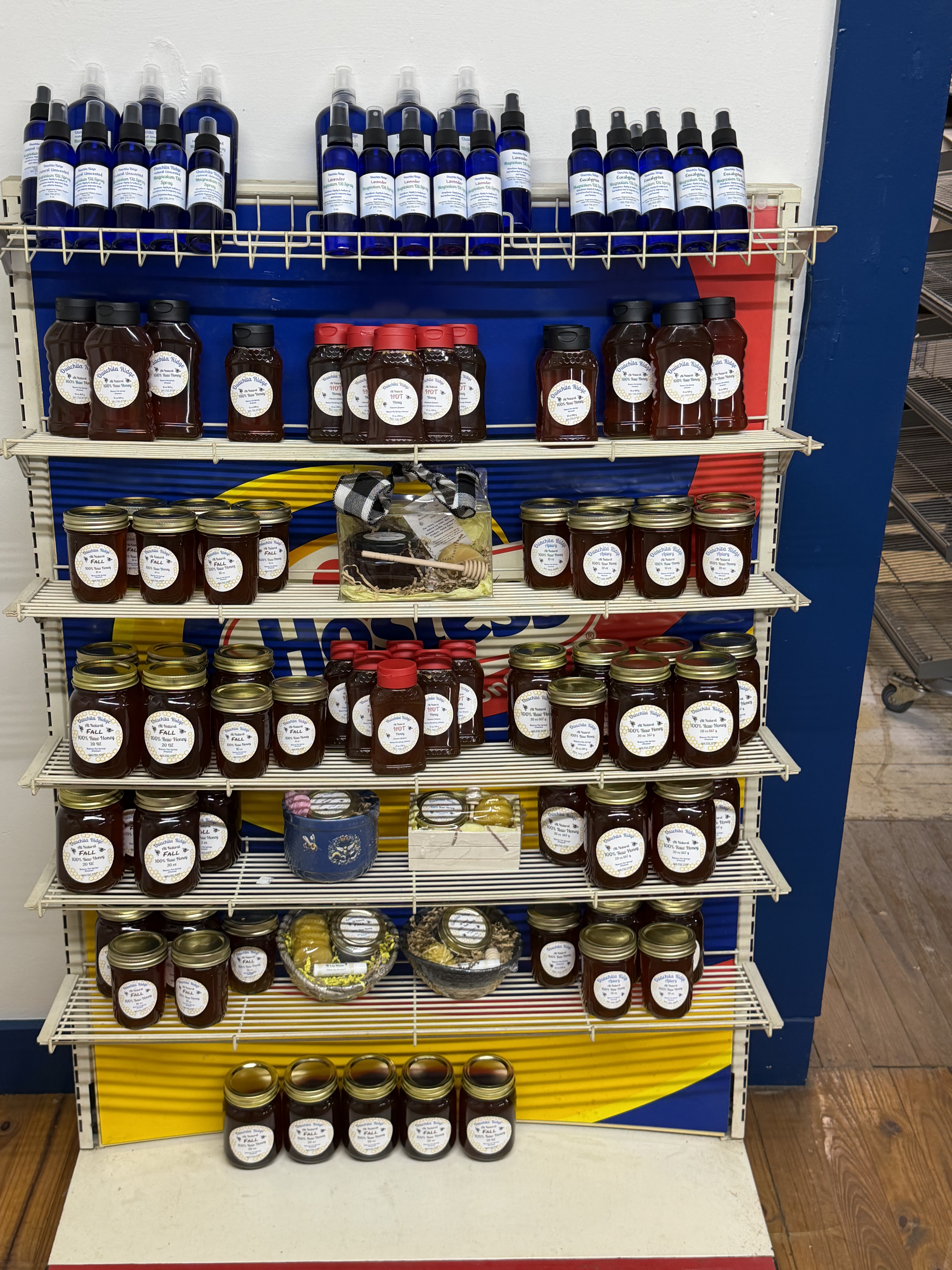 Vendor stocked shelves at Trap Mountain